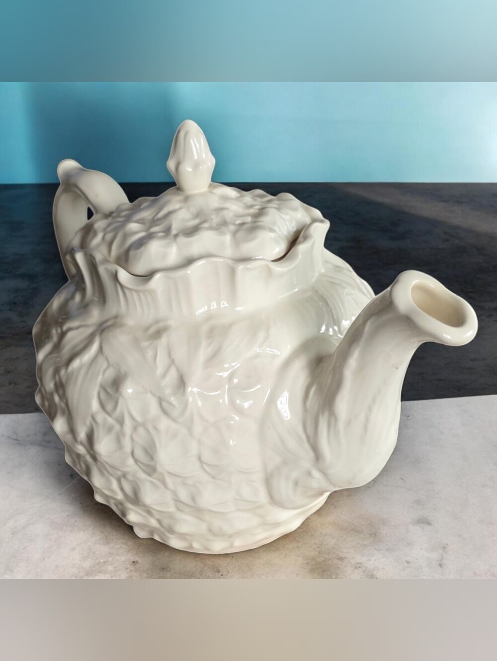 SPODE PINEAPLE PORCELAIN TEAPOT Williamsburg Reserve Collection Made in England